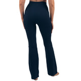 Alpine Swiss Leila Womens Flare Leggings Crossover High Waist Bootcut Yoga Pants – Navy