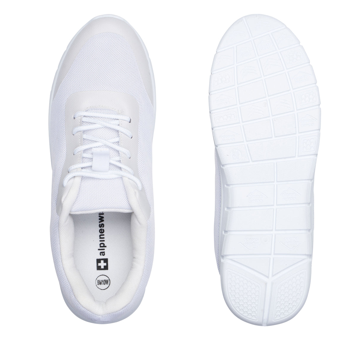 Alpine Swiss Lewis Mesh Sneakers Casual Shoes Mens & Womens Lightweight Trainer – White