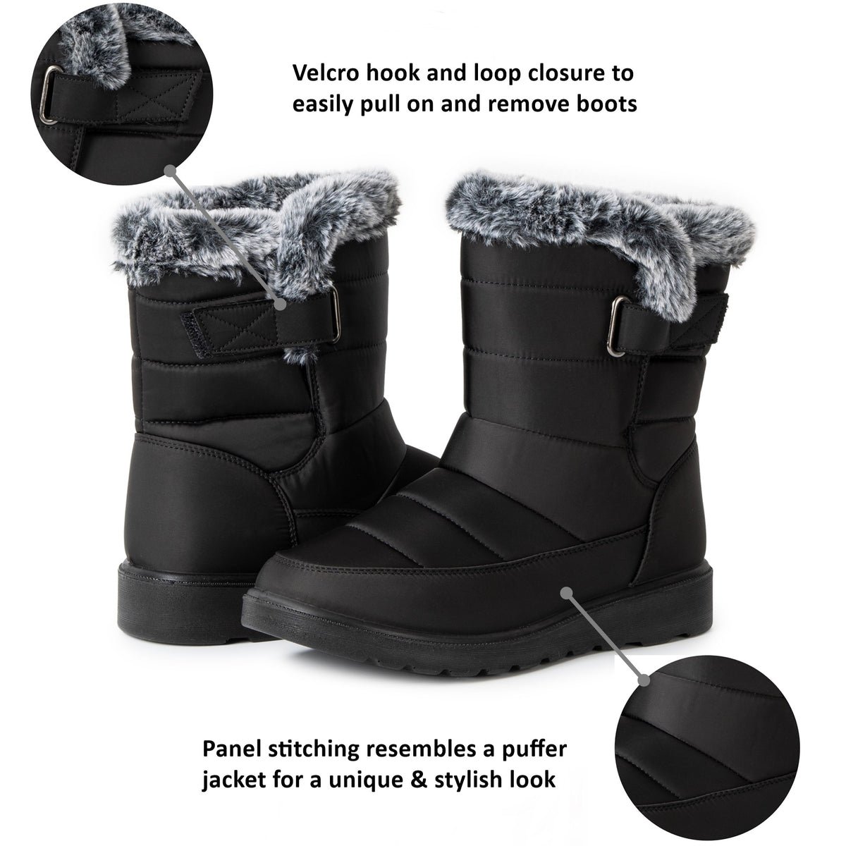 Alpine Swiss Lexie Women’s Snow Boots – Black