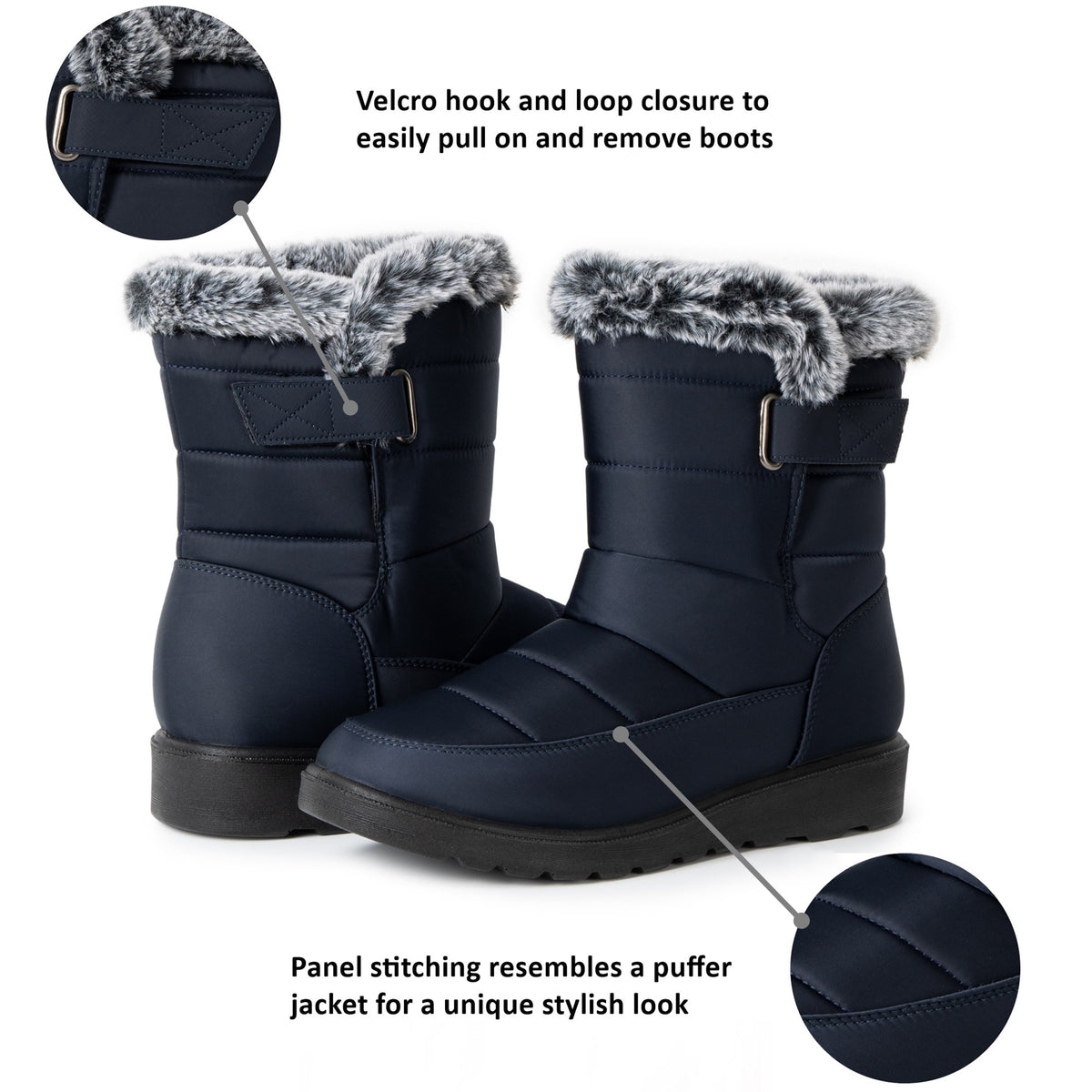 Alpine Swiss Lexie Women’s Snow Boots – Navy