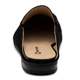 Alpine Swiss Linda Womens Leather Mule Loafers Slip On Penny Loafer Flats Slides – Black Suede