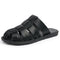 Alpine Swiss Marlin Mens Fisherman Slide Sandals Vegan Leather Dressy Sandals – Black
