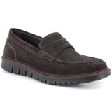 Alpine Swiss Mateo Mens Suede Penny Loafers Italian Dress Casual Slip On Shoes – Brown