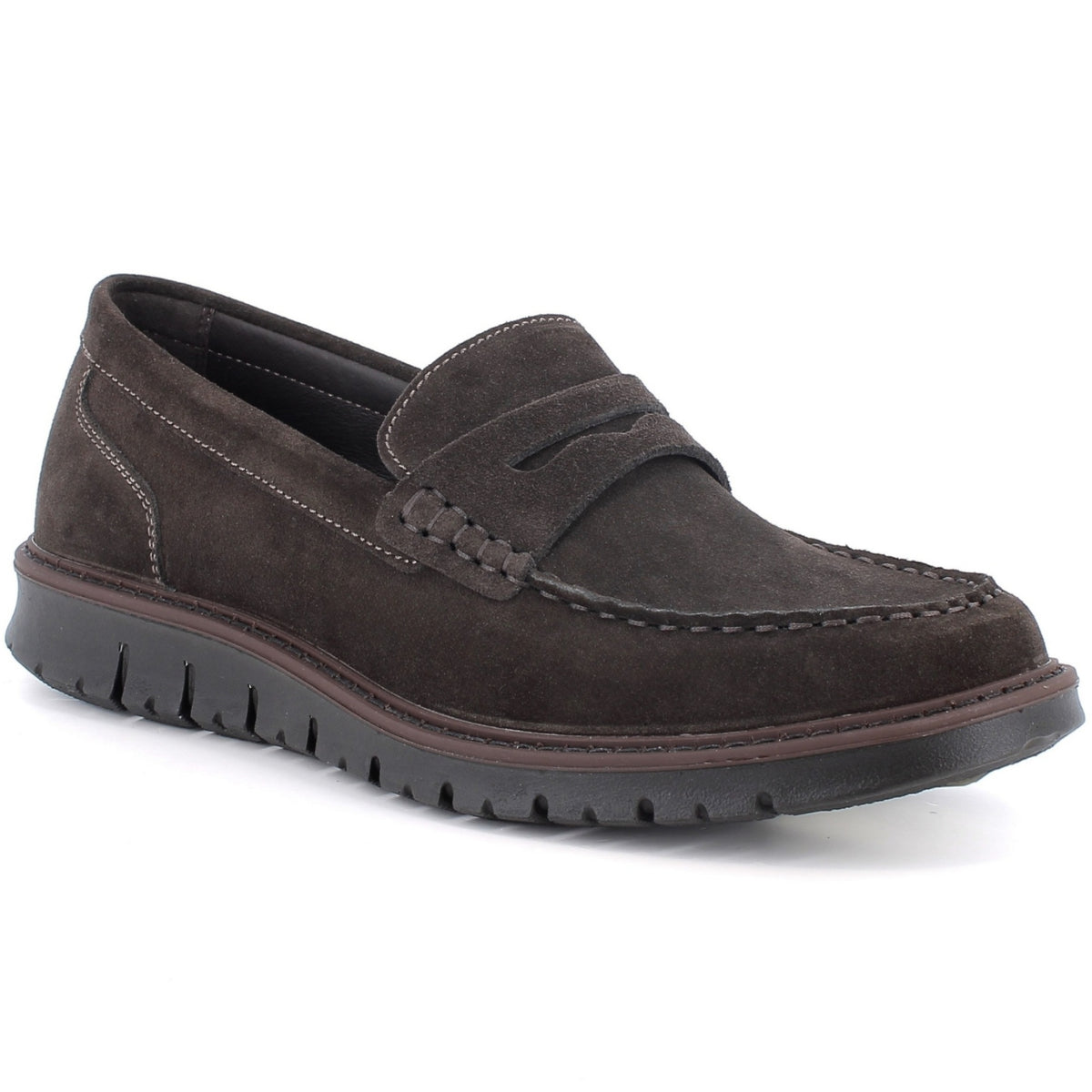 Alpine Swiss Mateo Mens Suede Penny Loafers Italian Dress Casual Slip On Shoes – Brown