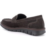 Alpine Swiss Mateo Mens Suede Penny Loafers Italian Dress Casual Slip On Shoes – Brown