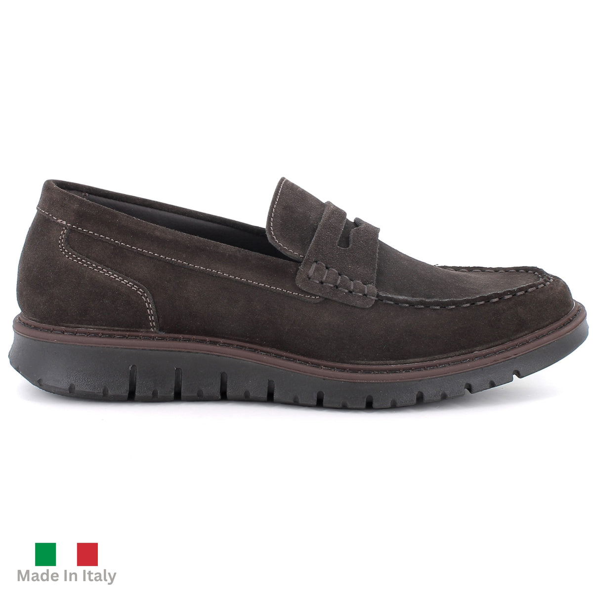 Alpine Swiss Mateo Mens Suede Penny Loafers Italian Dress Casual Slip On Shoes – Brown