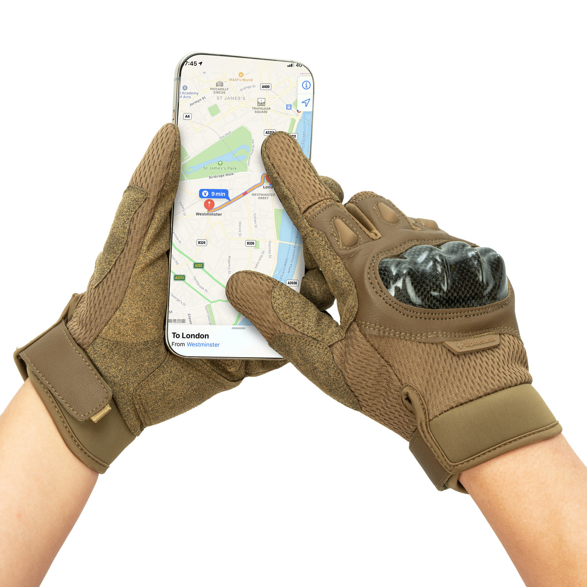Alpine Swiss Mens Motorcycle Riding Gloves Touchscreen Outdoor Gloves with – Tan