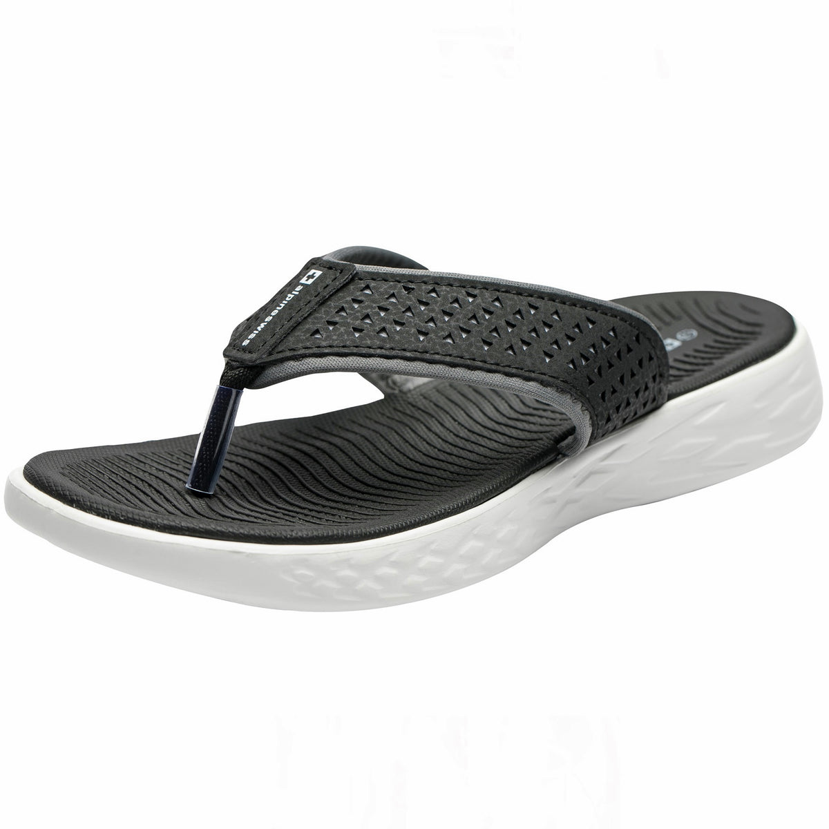 Alpine Swiss Miley Flip Flops for Women Comfortable Outdoor Walking Thong Sandals – Black