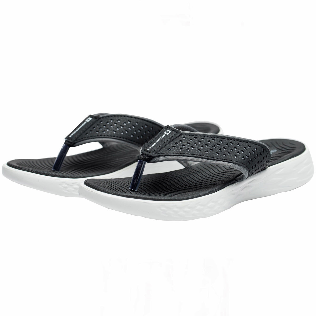 Alpine Swiss Miley Flip Flops for Women Comfortable Outdoor Walking Thong Sandals – Black