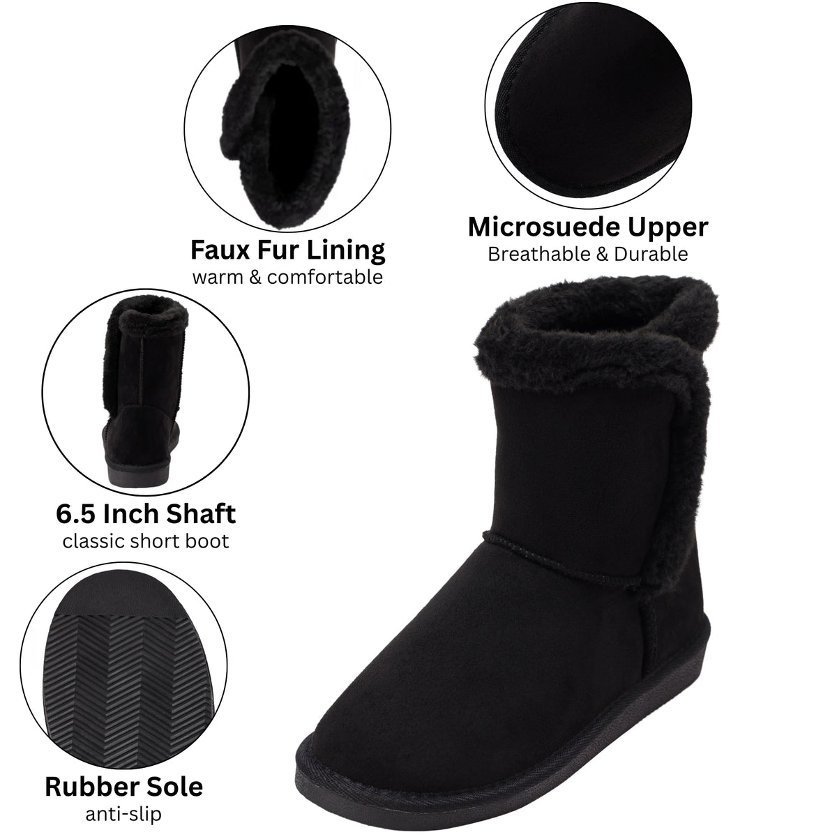 Alpine Swiss Mindy Women’s Winter Boots – Black