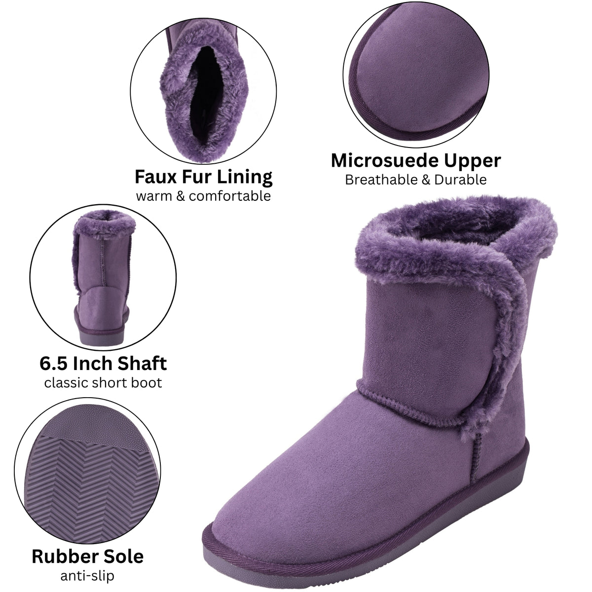 Alpine Swiss Mindy Women’s Winter Boots – Purple