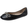 Alpine Swiss Myla Womens Ballet Flats Square Toe Rhinestone Bow Dressy Shoes – Black