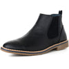 Alpine Swiss Mens Nash Chelsea Boots Snakeskin Ankle Boot Genuine Leather Lined – Black