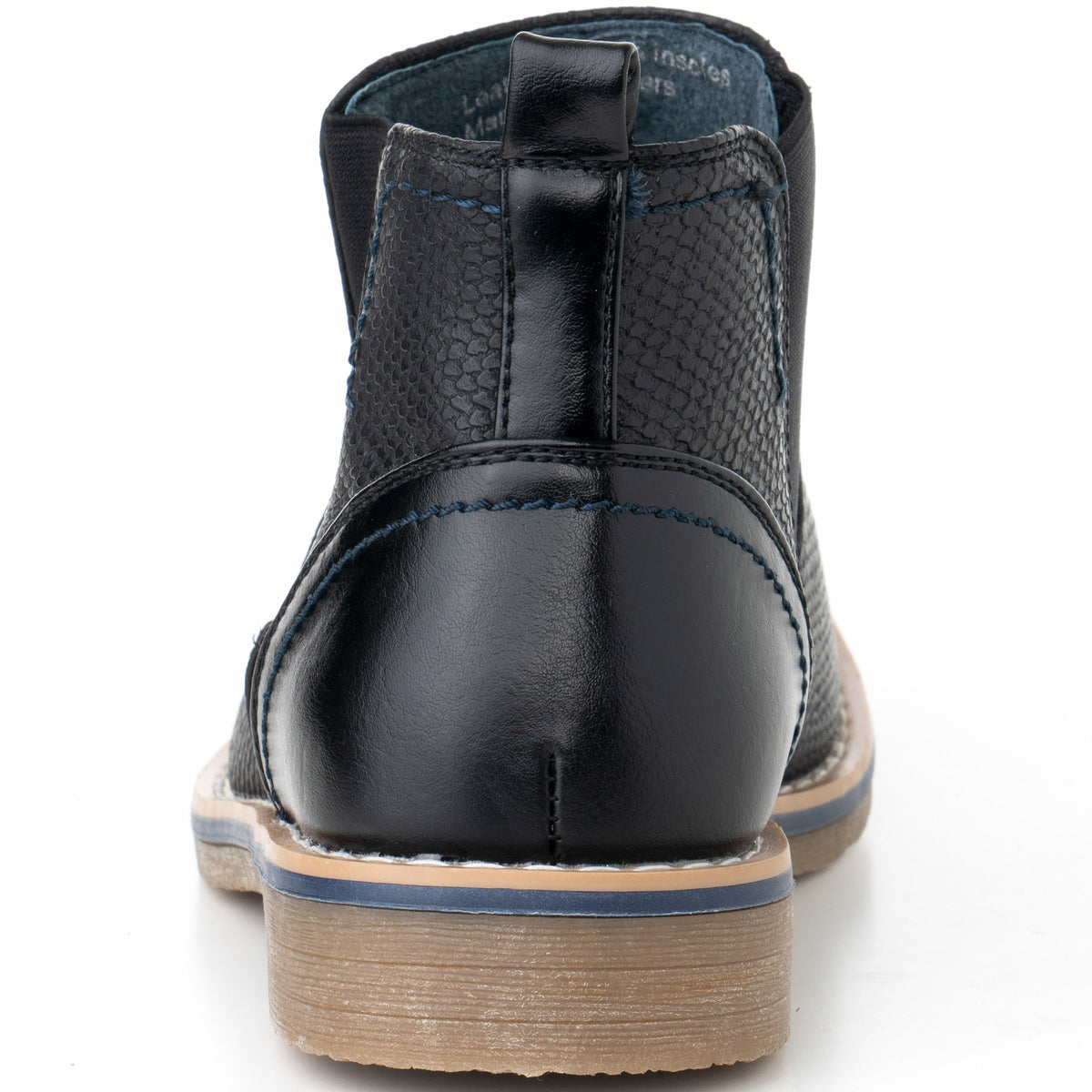 Alpine Swiss Mens Nash Chelsea Boots Snakeskin Ankle Boot Genuine Leather Lined – Black