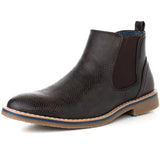 Alpine Swiss Mens Nash Chelsea Boots Snakeskin Ankle Boot Genuine Leather Lined – Brown