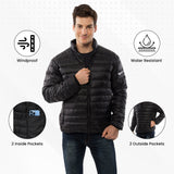 Alpine Swiss Niko Men’s Puffer Jacket Warm Down Alternative Insulated Coat – Black