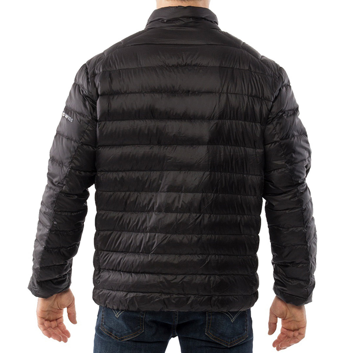 Alpine Swiss Niko Men’s Puffer Jacket Warm Down Alternative Insulated Coat – Black