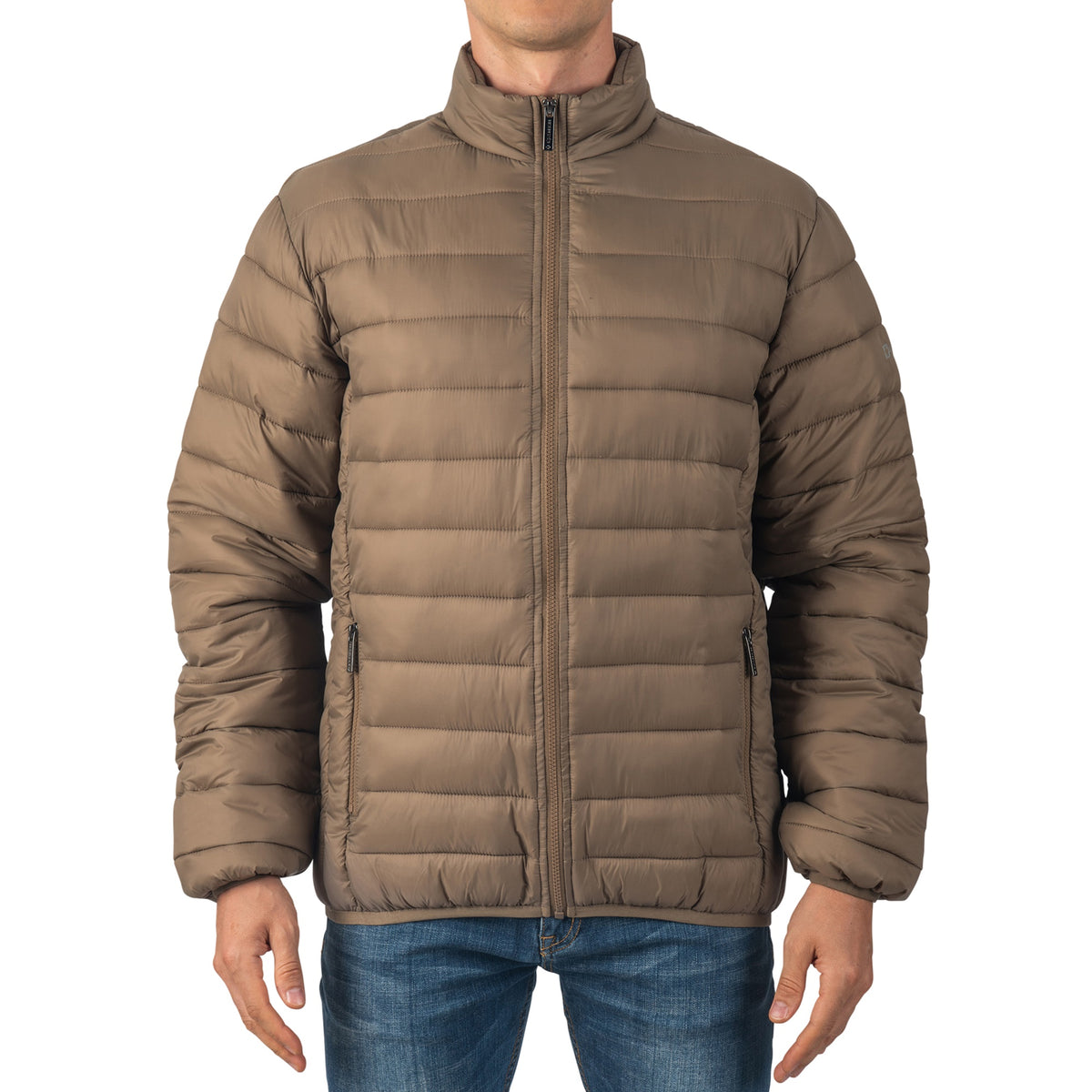 Alpine Swiss Niko Men’s Puffer Jacket Warm Down Alternative Insulated Coat – Taupe