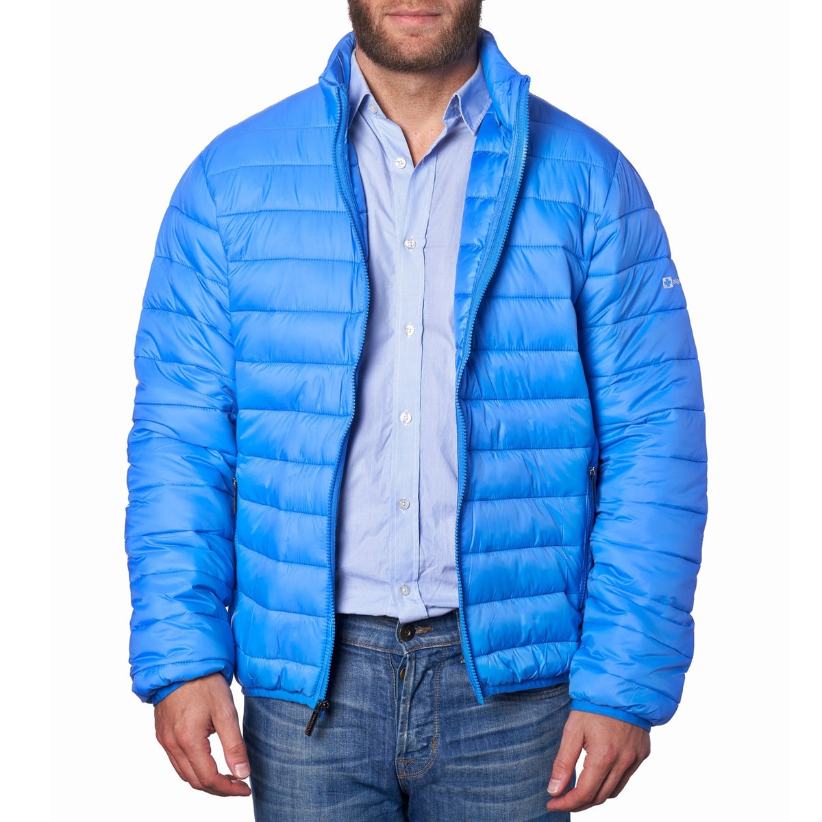 Alpine Swiss Niko Men’s Puffer Jacket Warm Down Alternative Insulated Coat – Blue
