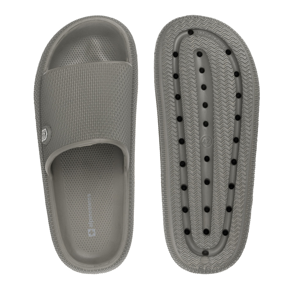 Alpine Swiss Omar Mens Slides Pillow Slippers Ultra Cushioned Cloud Slide Sandal – Olive
