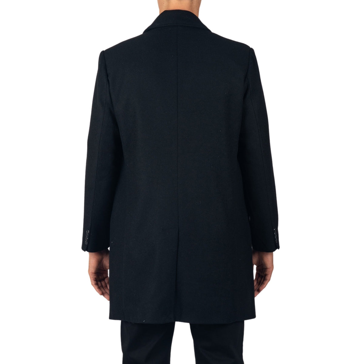 Alpine Swiss Orson Mens Wool Blend Top Coat Winter Car Coat Long Tailored Jacket – Black