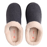 Alpine Swiss Mens Memory Foam Clog Slippers Fleece Fuzzy Slip On House Shoes – Gray
