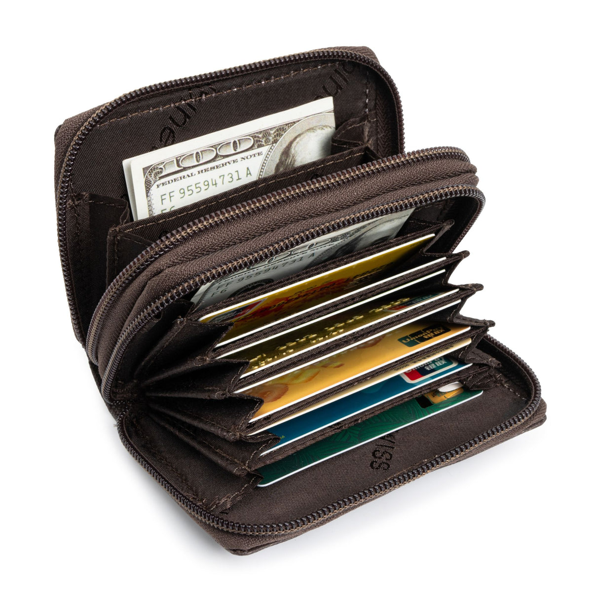 Alpine Swiss Womens Accordion Organizer Wallet Leather Credit Card Case ID – Brown