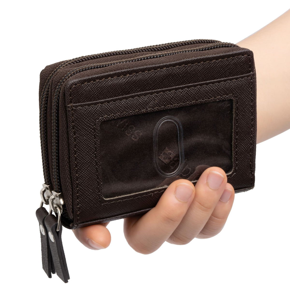 Alpine Swiss Womens Accordion Organizer Wallet Leather Credit Card Case ID – Brown