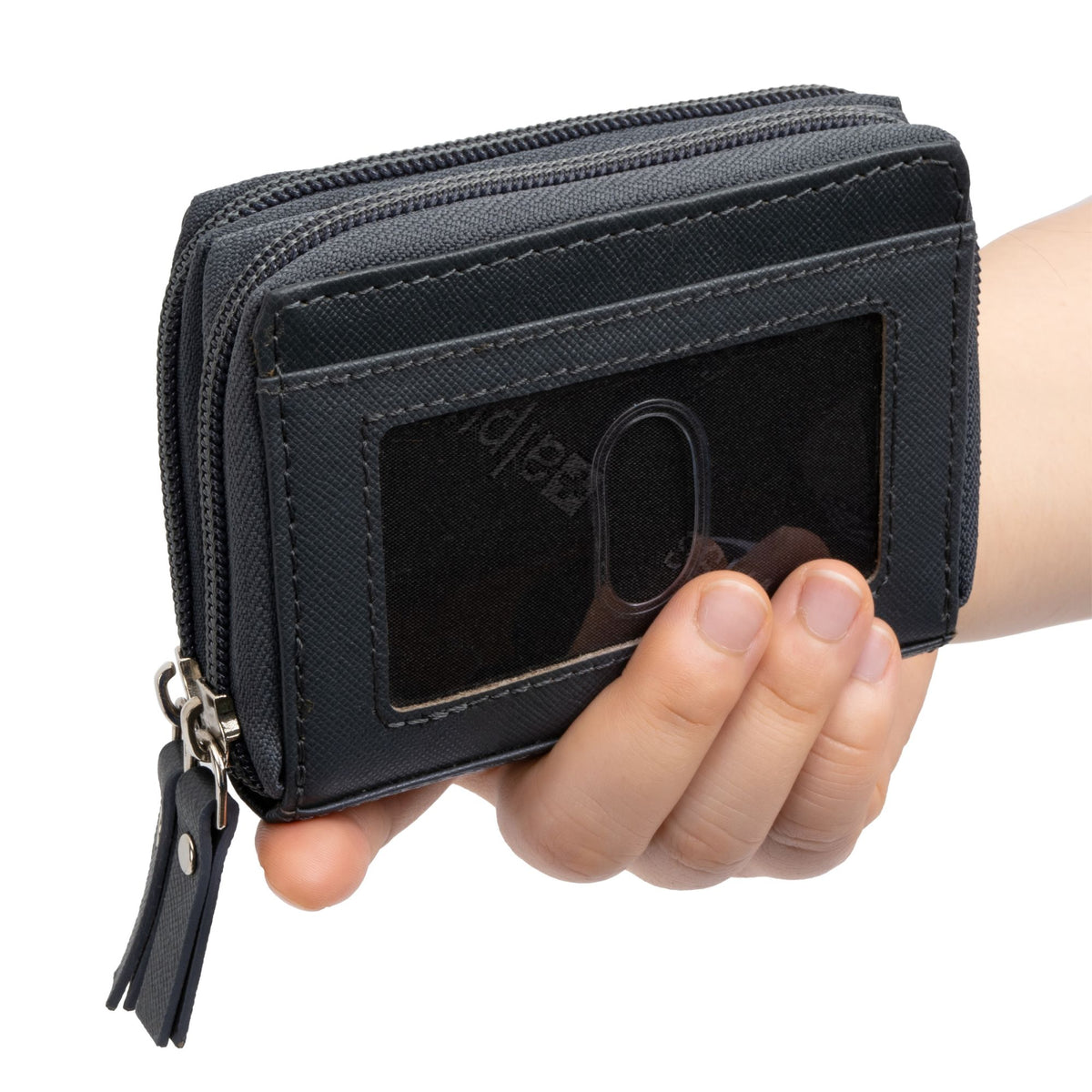 Alpine Swiss Womens Accordion Organizer Wallet Leather Credit Card Case ID – Gray