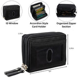 Alpine Swiss Womens Accordion Organizer Wallet Leather Credit Card Case ID – Black