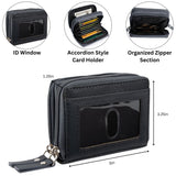 Alpine Swiss Womens Accordion Organizer Wallet Leather Credit Card Case ID – Gray