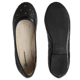 Alpine Swiss Pentunia Womens Ballet Flats Ballerina Slippers Round Slip On Shoes – Black