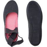 Alpine Swiss Peony Ballet Flats Shoes For Women Elastic Ankle Strap Flats Round – Gray