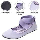 Alpine Swiss Peony Ballet Flats Shoes For Women Elastic Ankle Strap Flats Round – Lilac