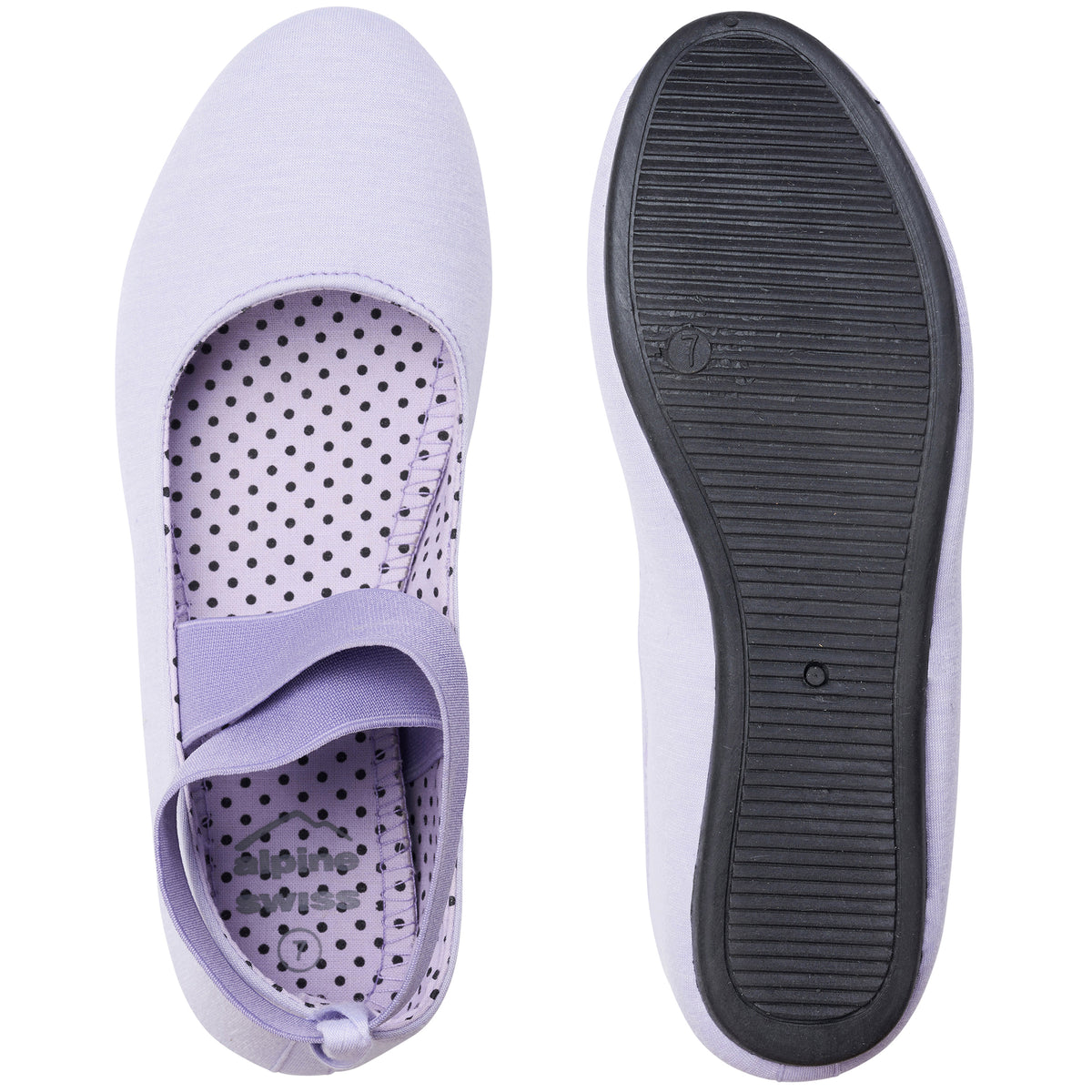 Alpine Swiss Peony Ballet Flats Shoes For Women Elastic Ankle Strap Flats Round – Lilac