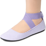 Alpine Swiss Peony Ballet Flats Shoes For Women Elastic Ankle Strap Flats Round – Lilac
