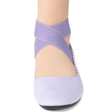 Alpine Swiss Peony Ballet Flats Shoes For Women Elastic Ankle Strap Flats Round – Lilac