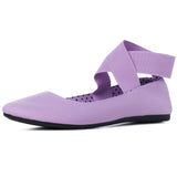 Alpine Swiss Peony Ballet Flats Shoes For Women Elastic Ankle Strap Flats Round – Orchid