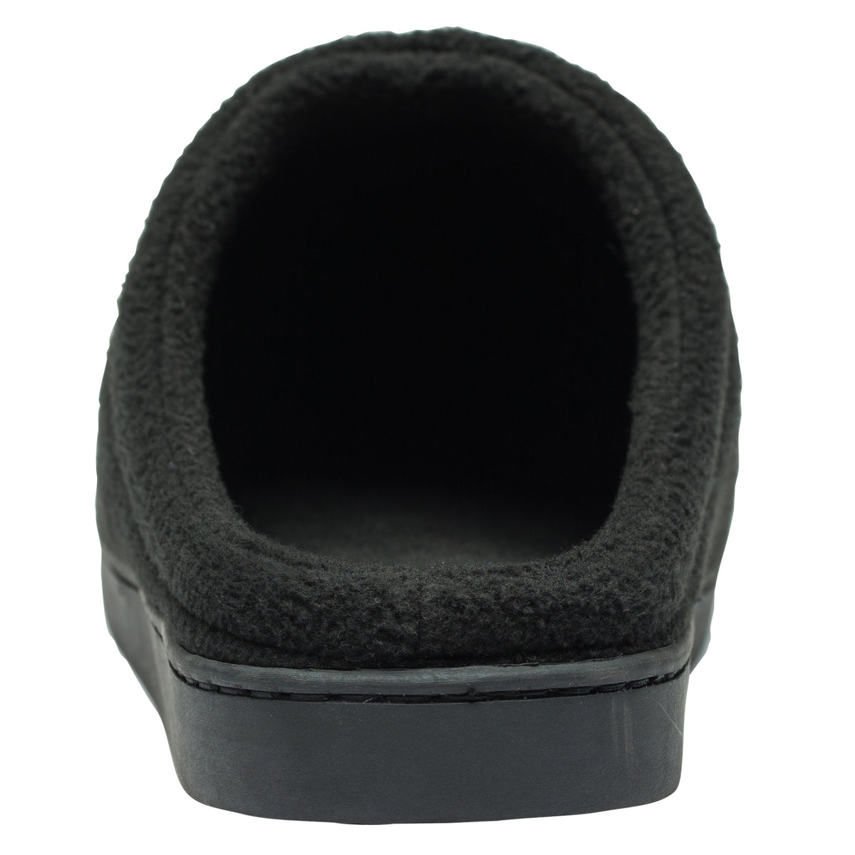 Alpine Swiss Wide Mens Fleece Clog Slippers – Black