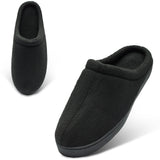 Alpine Swiss Wide Mens Fleece Clog Slippers – Black