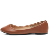 Alpine Swiss Pierina Womens Classic Round Toe Ballet Flats Work Slip On Shoes – Brown