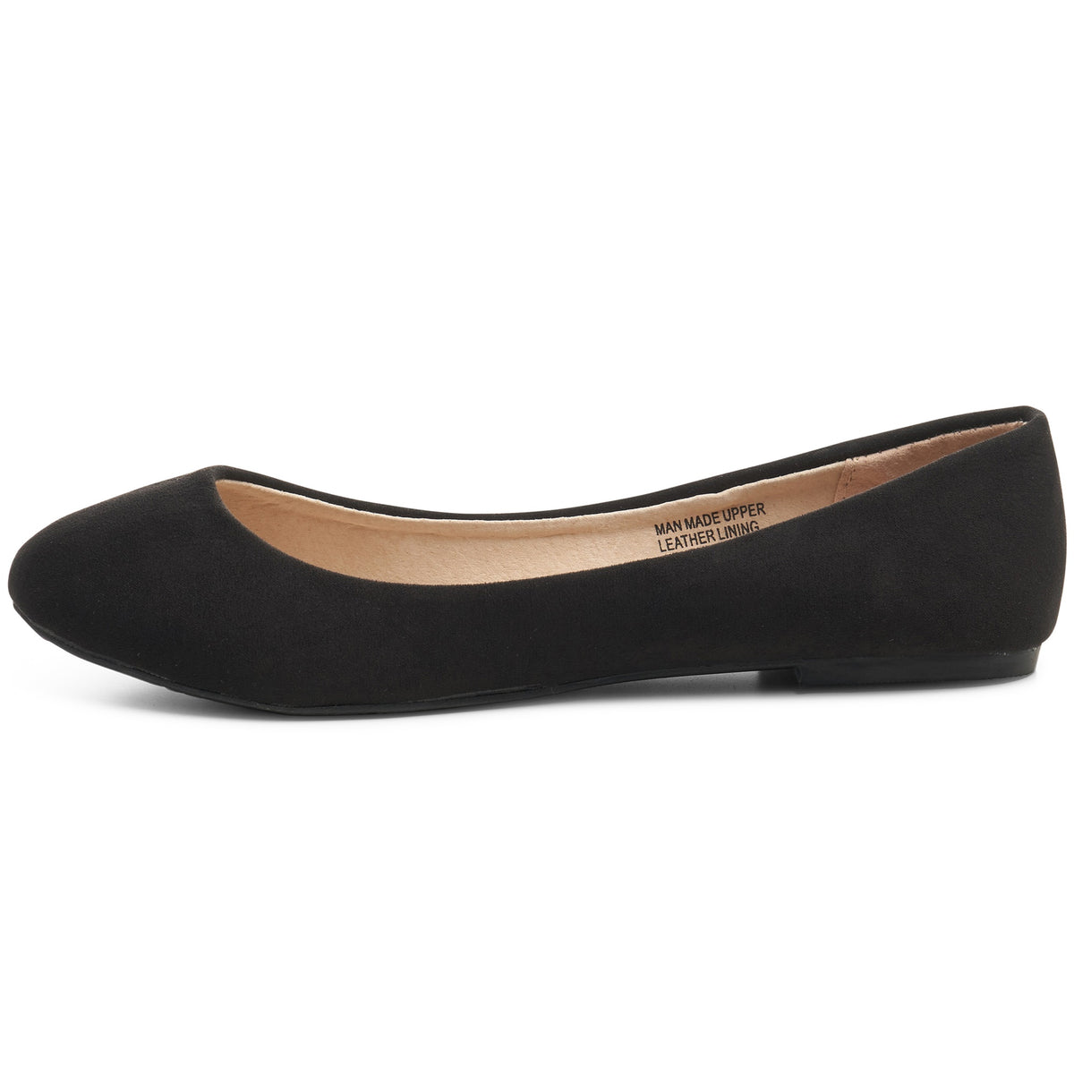 Alpine Swiss Pierina Womens Classic Round Toe Ballet Flats Work Slip On Shoes – Black Micro-Suede