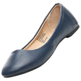 Alpine Swiss Pierina Womens Classic Round Toe Ballet Flats Work Slip On Shoes – Navy