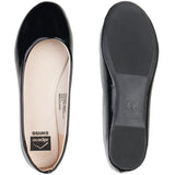 Alpine Swiss Pierina Womens Classic Round Toe Ballet Flats Work Slip On Shoes – Black Patent