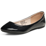 Alpine Swiss Pierina Womens Classic Round Toe Ballet Flats Work Slip On Shoes – Black Patent