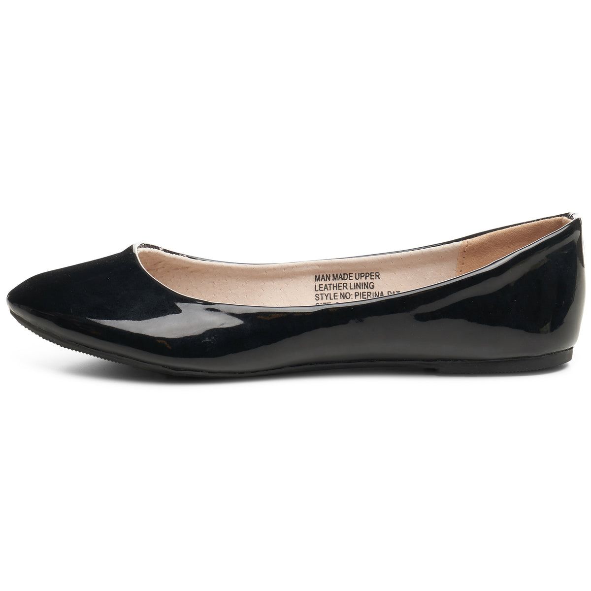 Alpine Swiss Pierina Womens Classic Round Toe Ballet Flats Work Slip On Shoes – Black Patent