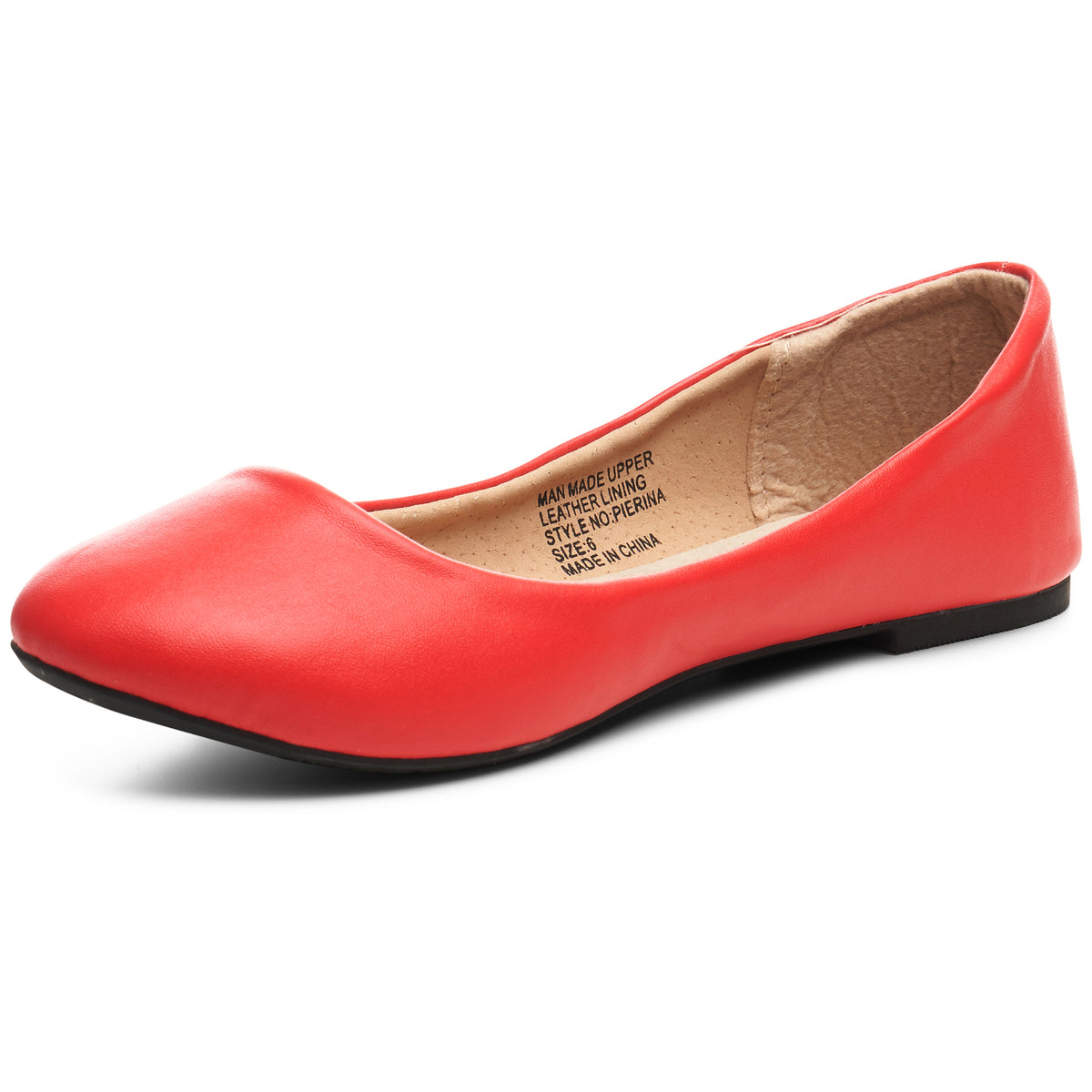 Alpine Swiss Pierina Womens Classic Round Toe Ballet Flats Work Slip On Shoes – Red