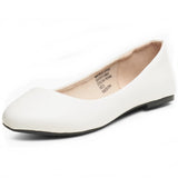 Alpine Swiss Pierina Womens Classic Round Toe Ballet Flats Work Slip On Shoes – White