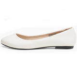 Alpine Swiss Pierina Womens Classic Round Toe Ballet Flats Work Slip On Shoes – White