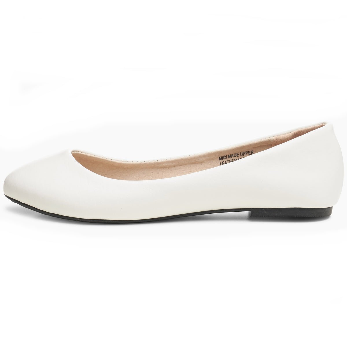 Alpine Swiss Pierina Womens Classic Round Toe Ballet Flats Work Slip On Shoes – White